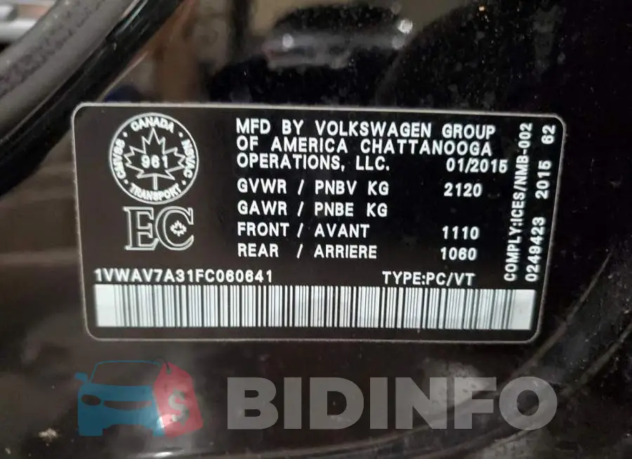 1VWAV7A31FC060641 Photo# 12