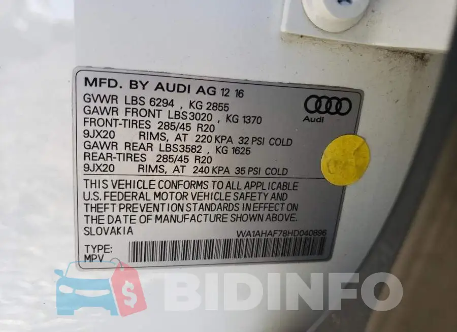 WA1AHAF78HD040896 Photo# 13