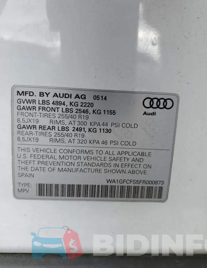 WA1GFCFS5FR000873 Photo# 12
