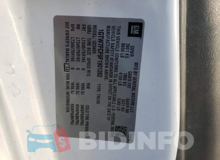 1GTW7FCF9F1901282 Photo# 12