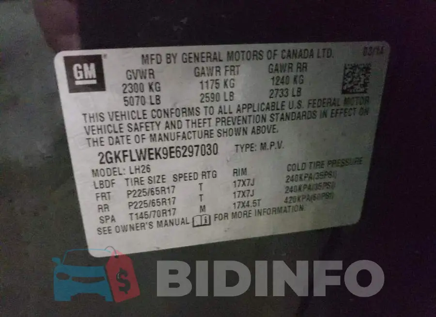 2GKFLWEK9E6297030 Photo# 13