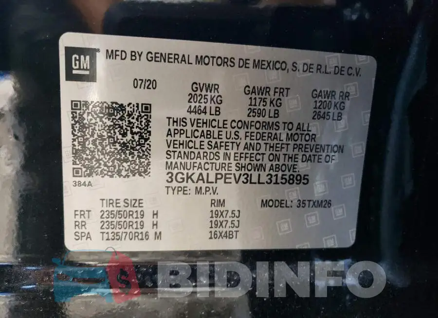 3GKALPEV3LL315895 Photo# 13