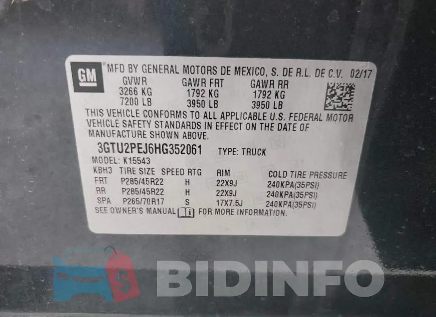 3GTU2PEJ6HG352061 Photo# 12