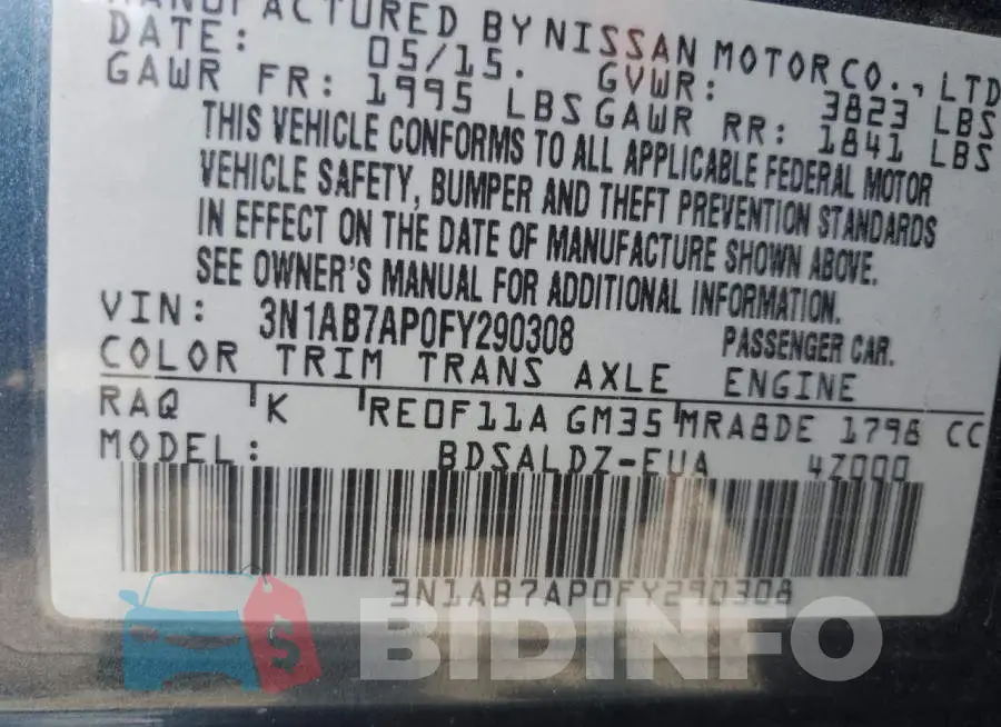 3N1AB7AP0FY290308 Photo# 12
