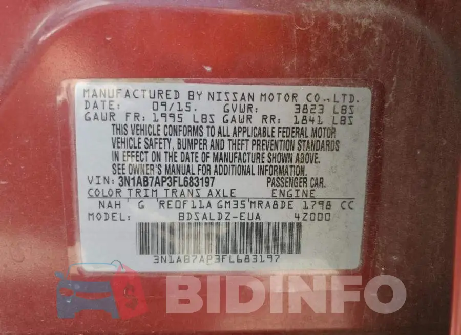 3N1AB7AP3FL683197 Photo# 12