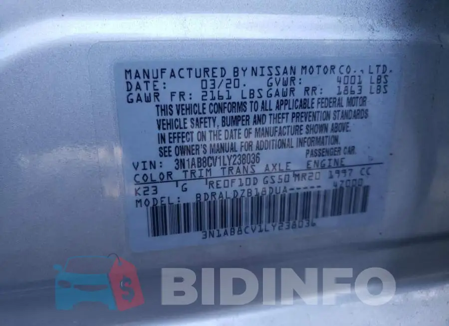 3N1AB8CV1LY238036 Photo# 13