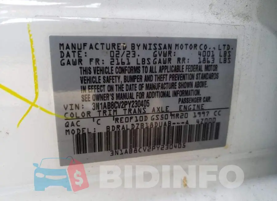 3N1AB8CV2PY230405 Photo# 13