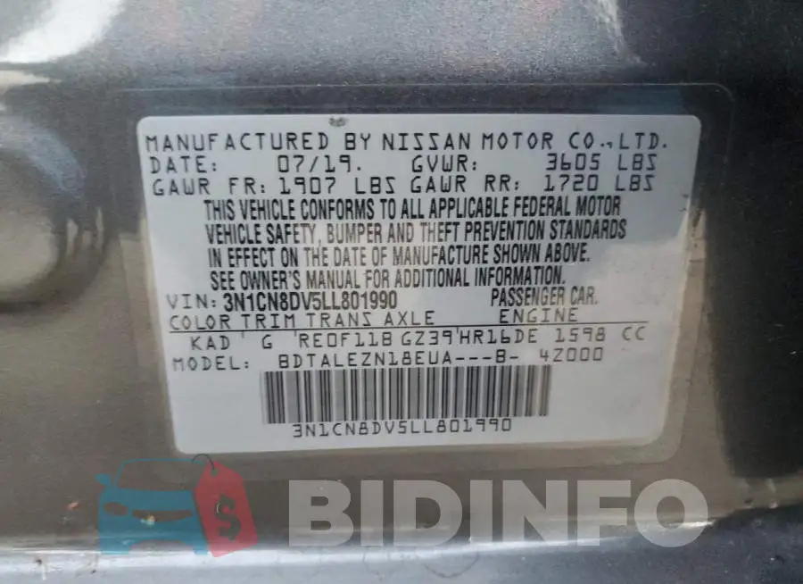 3N1CN8DV5LL801990 Photo# 12