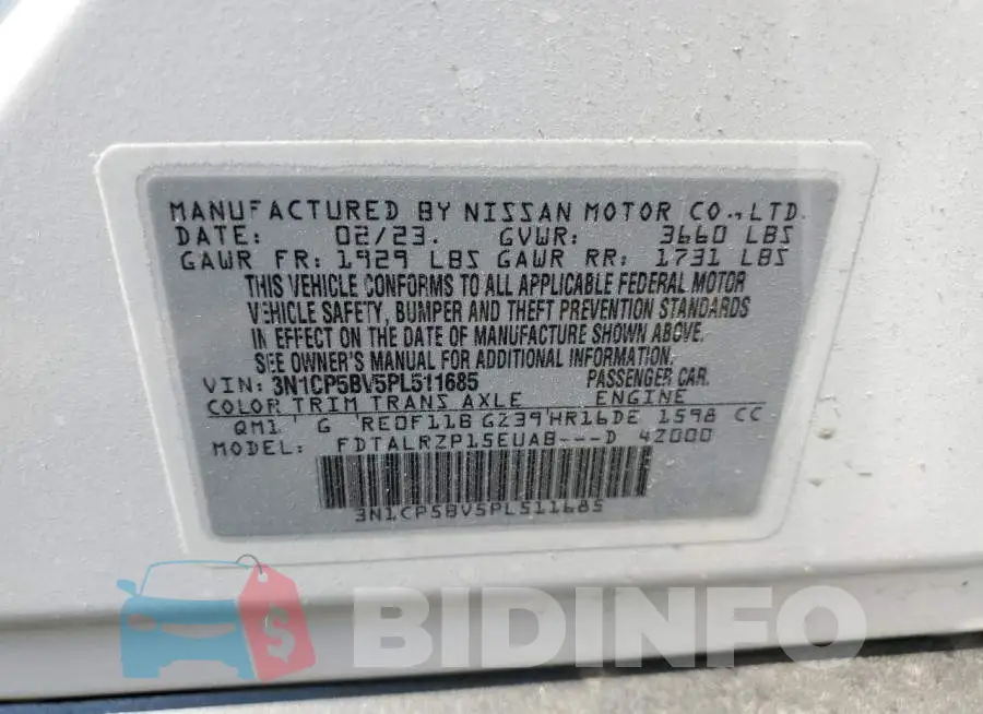 3N1CP5BV5PL511685 Photo# 13