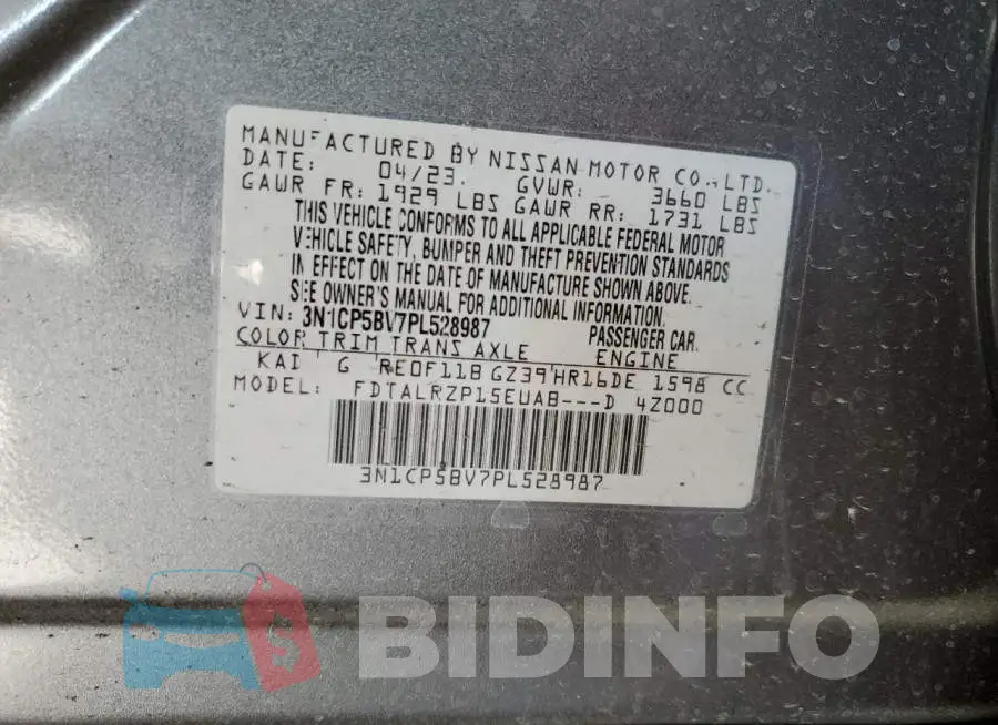 3N1CP5BV7PL528987 Photo# 13