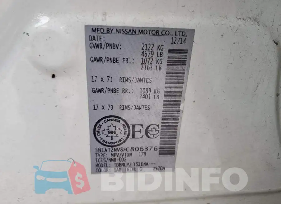5N1AT2MV8FC806376 Photo# 13