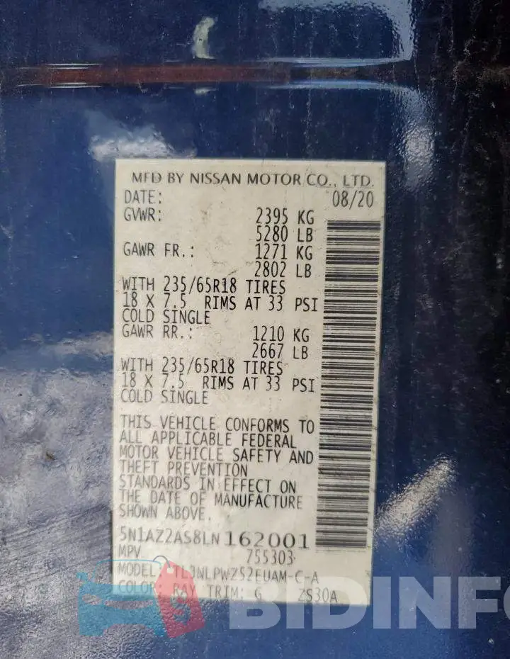 5N1AZ2AS8LN162001 Photo# 12