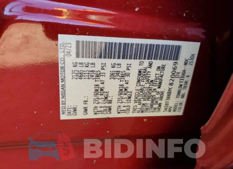 5N1BT3BB8PC820069 Photo# 13