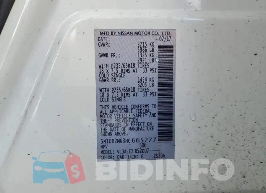5N1DR2MN3HC665277 Photo# 13