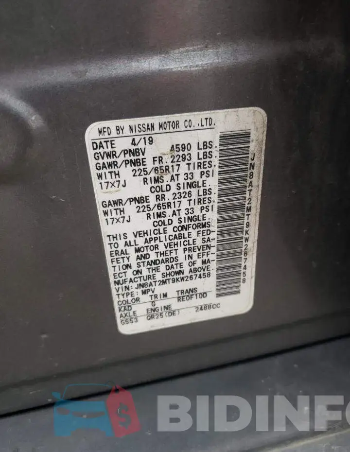 JN8AT2MT9KW267458 Photo# 13