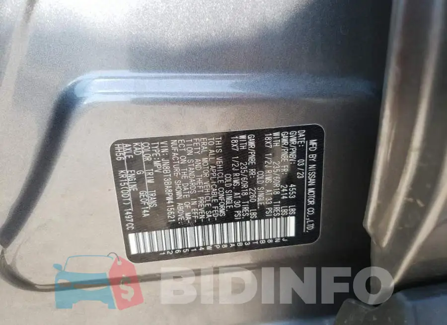 JN8BT3BA8PW415621 Photo# 14