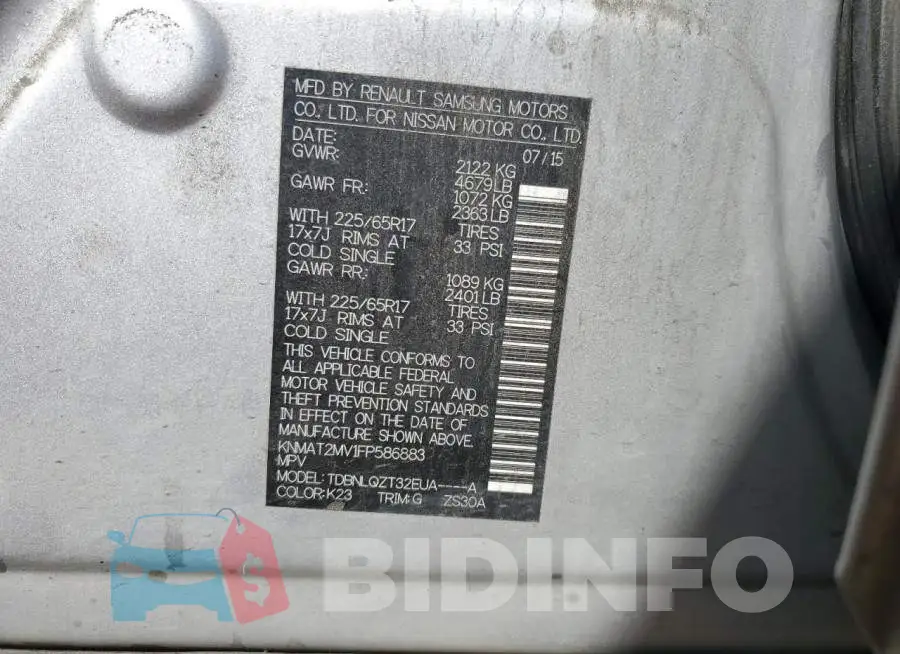 KNMAT2MV1FP586883 Photo# 12