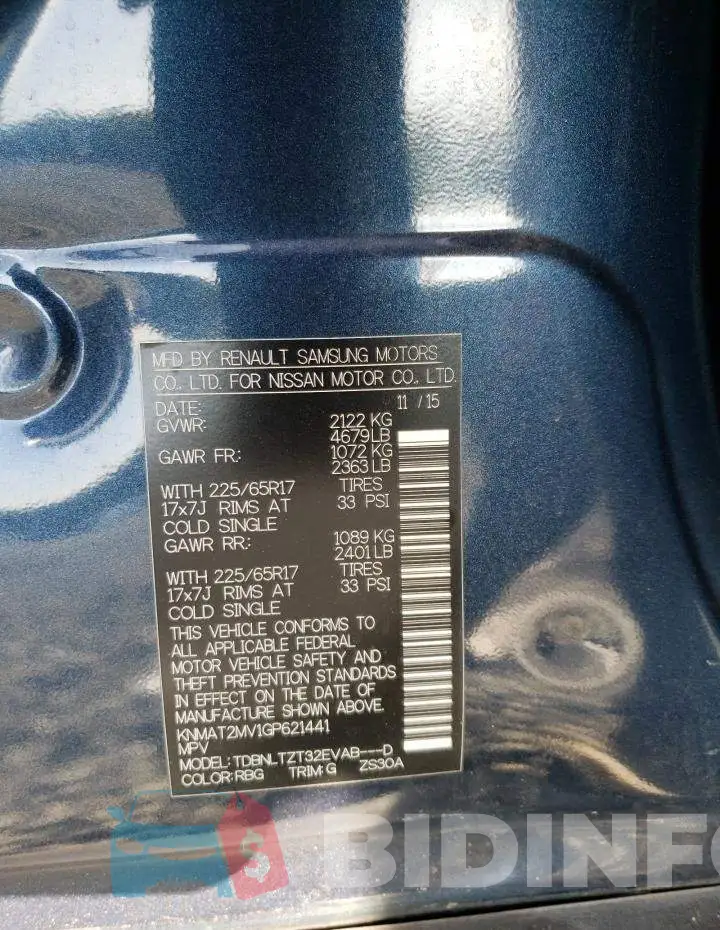KNMAT2MV1GP621441 Photo# 13