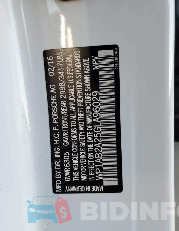 WP1AB2A25GLA96029 Photo# 12