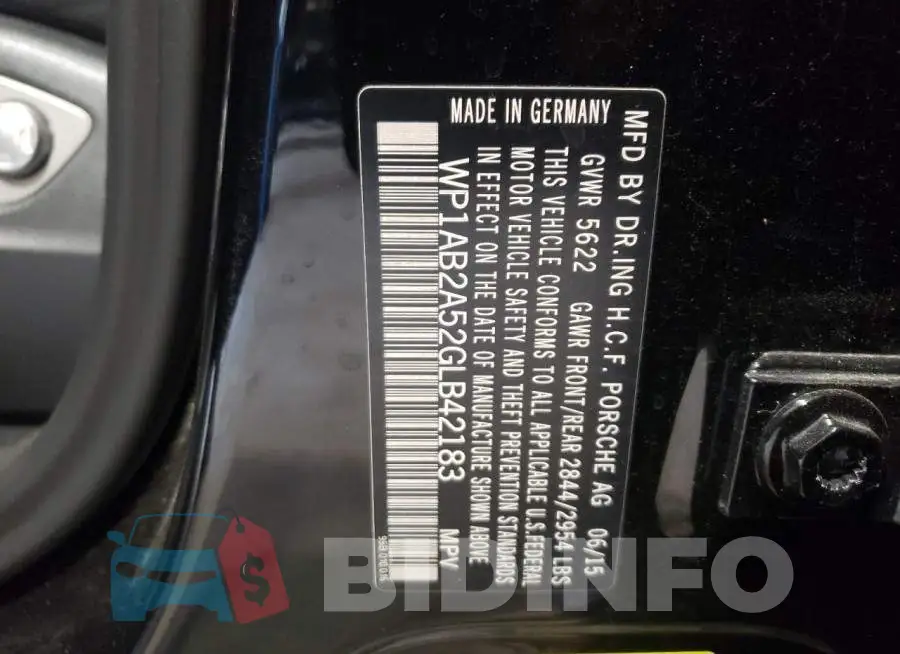 WP1AB2A52GLB42183 Photo# 13