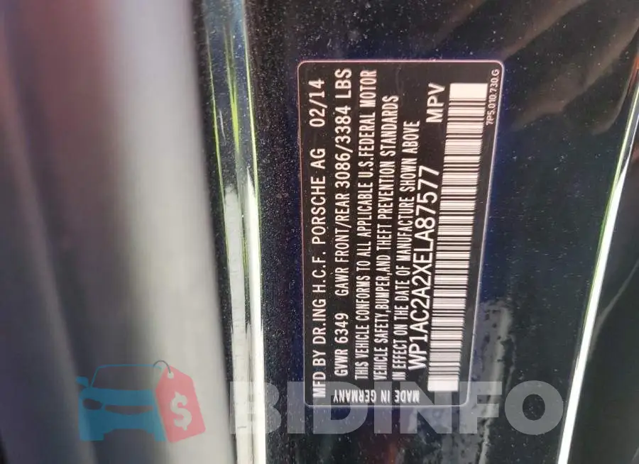 WP1AC2A2XELA87577 Photo# 12
