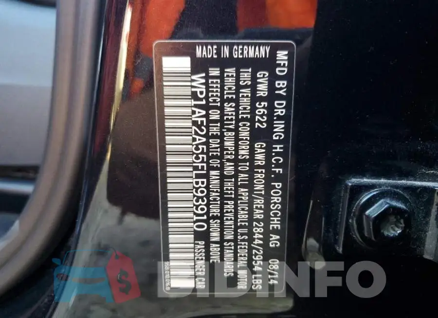 WP1AF2A55FLB93910 Photo# 12