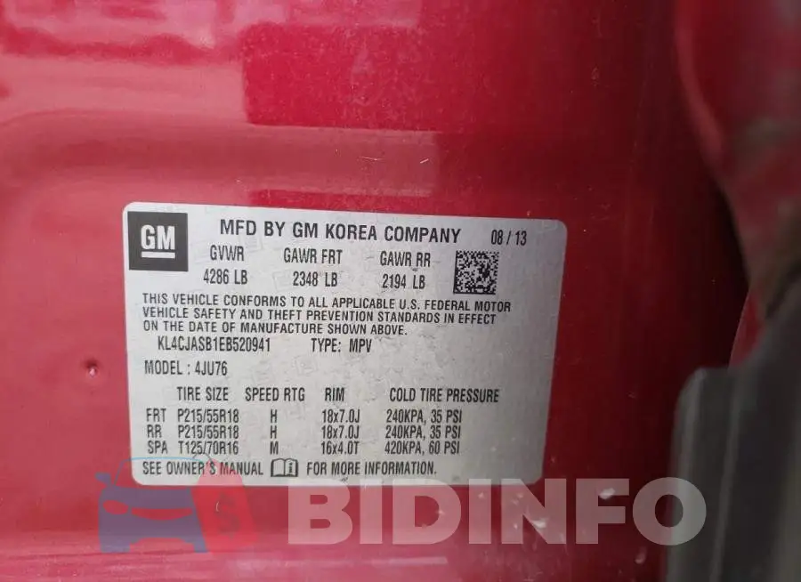 KL4CJASB1EB520941 Photo# 12
