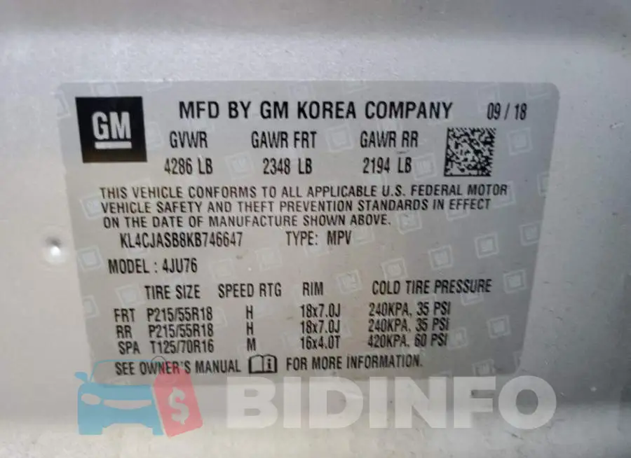 KL4CJASB8KB746647 Photo# 13