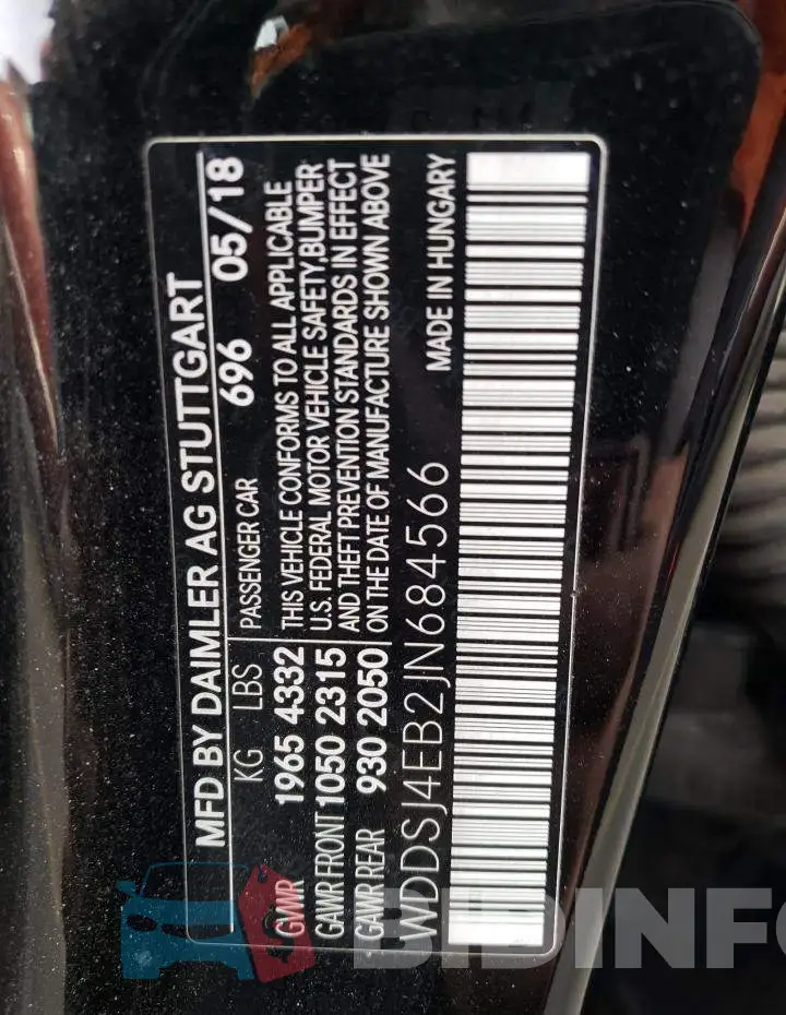 WDDSJ4EB2JN684566 Photo# 12