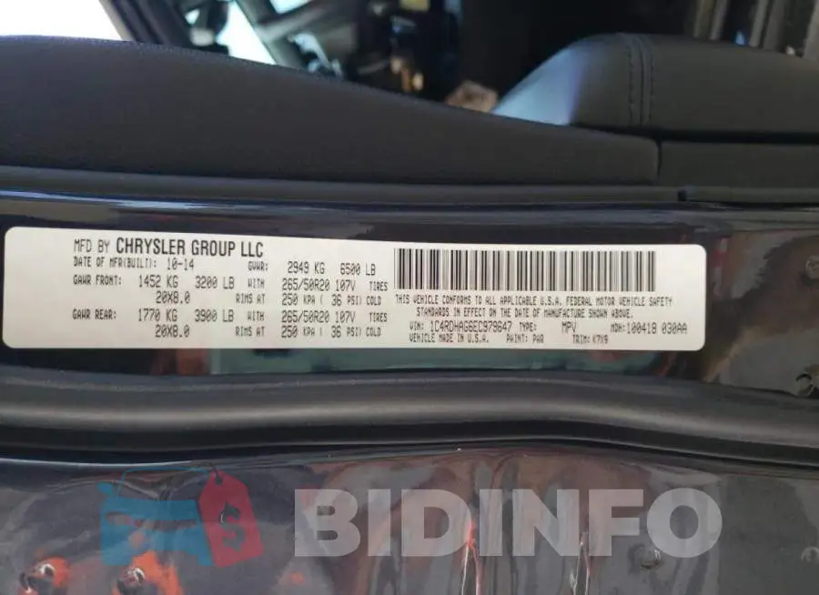 1C4RDHAG6EC979647 Photo# 10