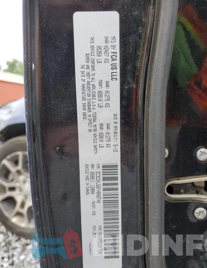 2C3CDXJG6FH848740 Photo# 12