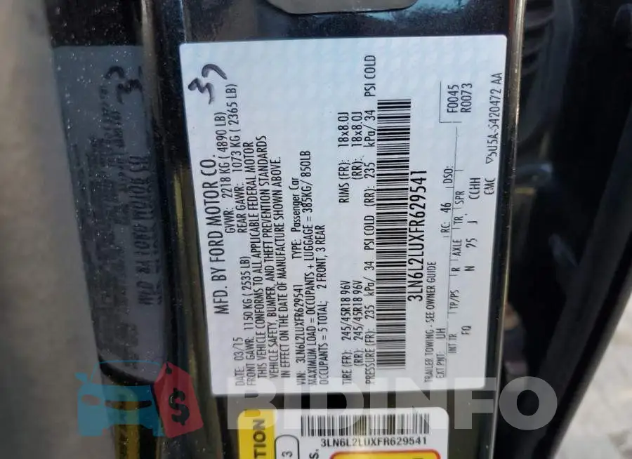 3LN6L2LUXFR629541 Photo# 13
