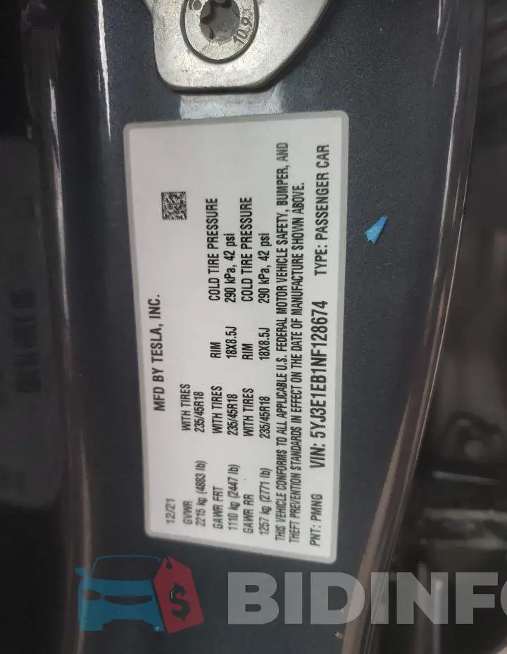 5YJ3E1EB1NF128674 Photo# 12