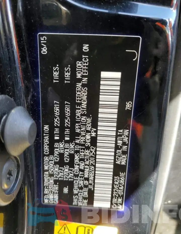 JTJYARBZ6F2017542 Photo# 13