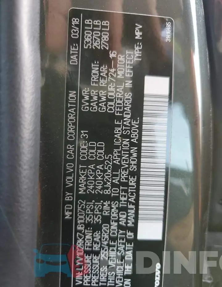 LYV102RK7JB100752 Photo# 10