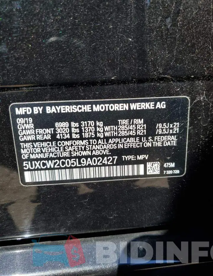 5UXCW2C05L9A02427 Photo# 14