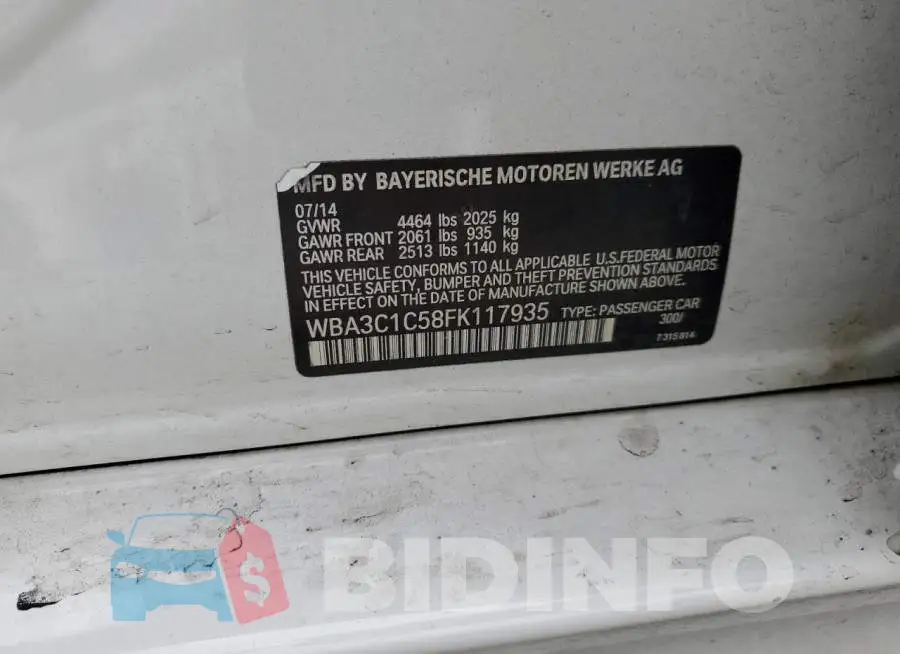 WBA3C1C58FK117935 Photo# 12