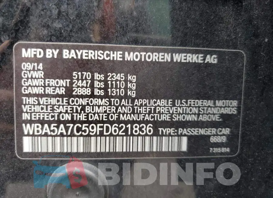 WBA5A7C59FD621836 Photo# 12