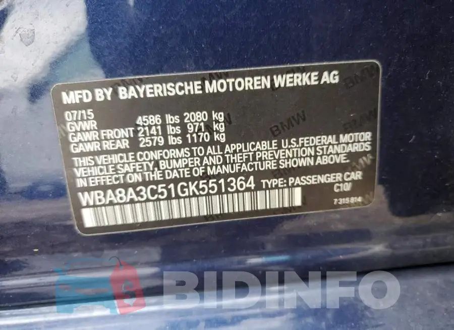 WBA8A3C51GK551364 Photo# 12