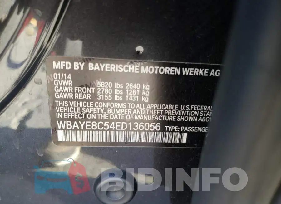 WBAYE8C54ED136056 Photo# 12