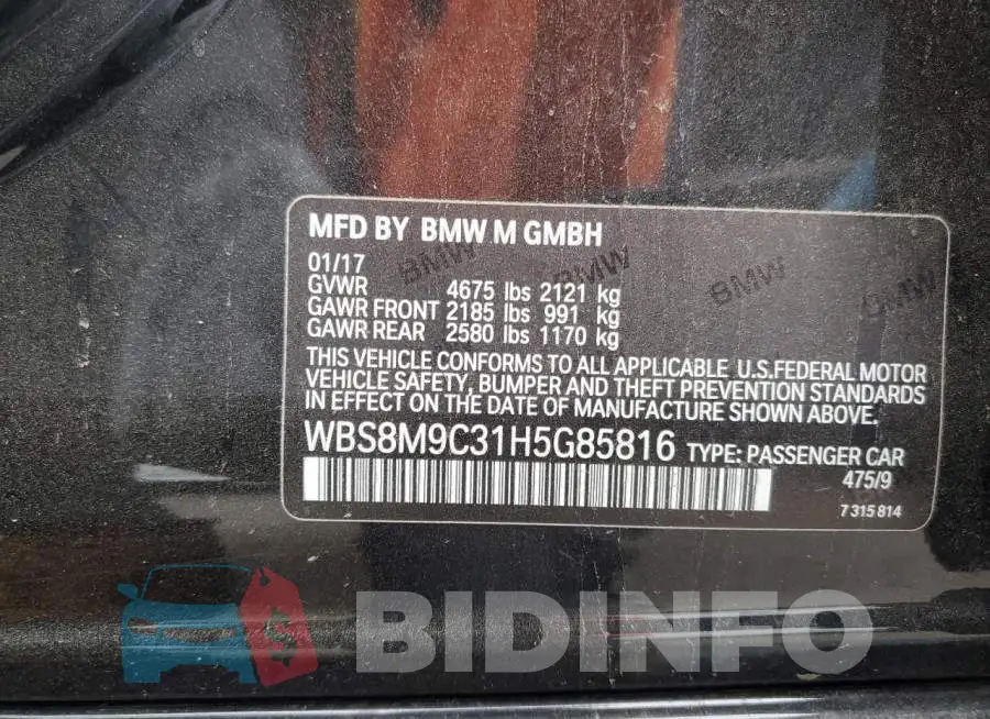 WBS8M9C31H5G85816 Photo# 12
