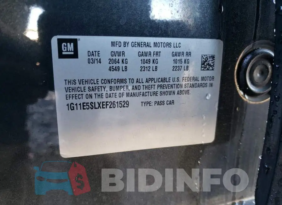 1G11E5SLXEF261529 Photo# 12