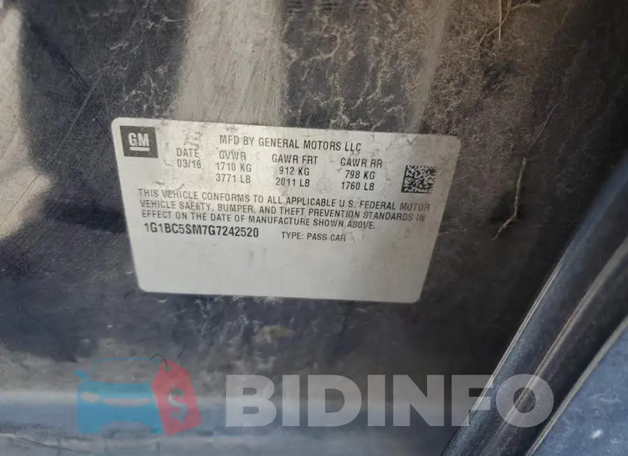 1G1BC5SM7G7242520 Photo# 13