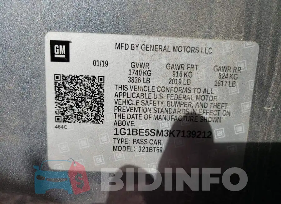 1G1BE5SM3K7139212 Photo# 12