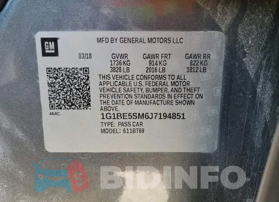 1G1BE5SM6J7194851 Photo# 12