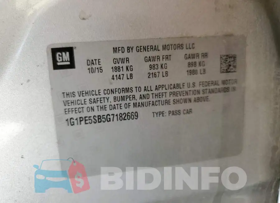 1G1PE5SB5G7182669 Photo# 12