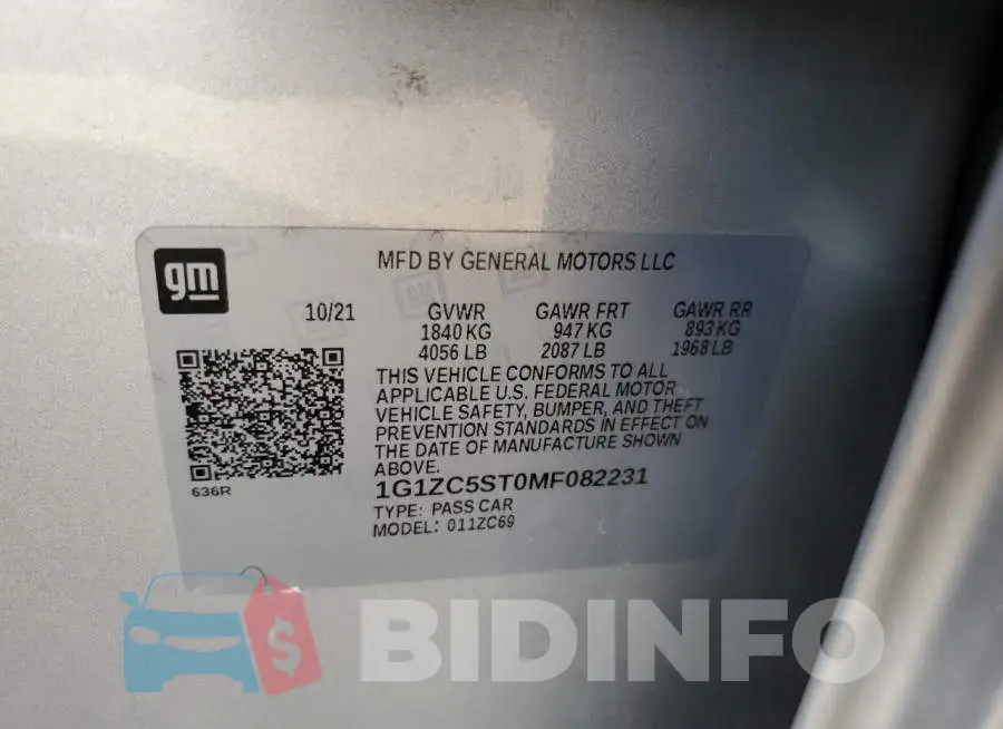 1G1ZC5ST0MF082231 Photo# 12
