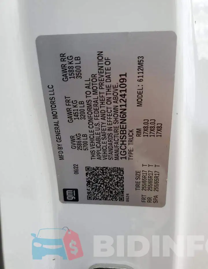 1GCHSBEN6N1241091 Photo# 12