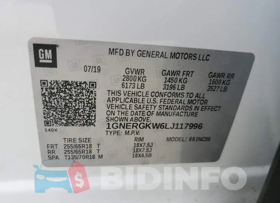 1GNERGKW6LJ117996 Photo# 14
