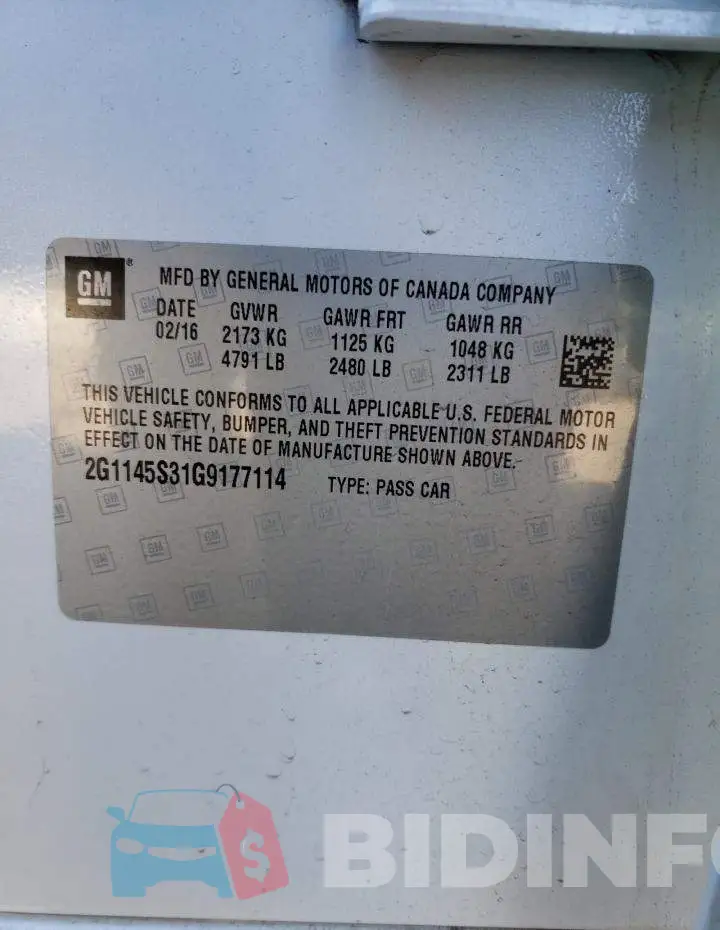 2G1145S31G9177114 Photo# 12